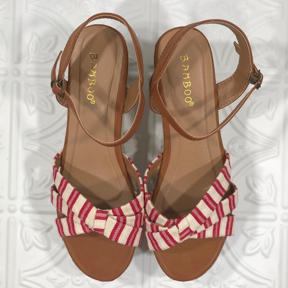 NWOT Bamboo Platform Wedge Espadrilles Sandals - Picture 7 of 11